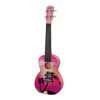 PUC-30-007 Korala Poly Ukes concert ukulele polycarbonate, back with acoustic chambers, pink palm tree