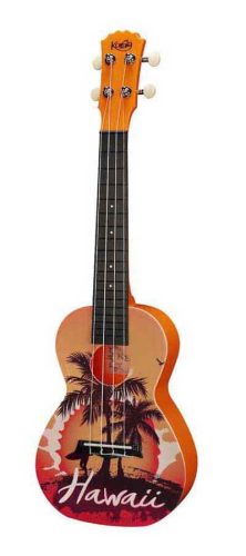 PUC-30-008 Korala Poly Ukes concert ukulele polycarbonate, back with acoustic chambers, Hawaii orange