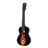 PUC-30-010 Korala Poly Ukes concert ukulele polycarbonate, back with acoustic chambers, black with flames