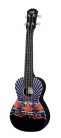 PUC-30-011 Korala Poly Ukes concert ukulele polycarbonate, back with acoustic chambers, black with red star