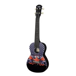   PUC-30-011 Korala Poly Ukes concert ukulele polycarbonate, back with acoustic chambers, black with red star