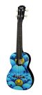 PUC-30-013 Korala Poly Ukes concert ukulele polycarbonate, back with acoustic chambers, yellow and blue smileys