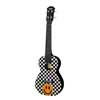 PUC-30-014 Korala Poly Ukes concert ukulele polycarbonate, back with acoustic chambers, yellow smiley checkers