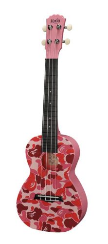 PUC-30-016 Korala Poly Ukes concert ukulele polycarbonate, back with acoustic chambers, pink fractals