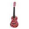 PUC-30-016 Korala Poly Ukes concert ukulele polycarbonate, back with acoustic chambers, pink fractals