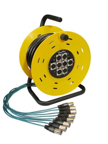 R-08-15 Boston  cable drum, 15 meter, in 8 xlr female, out 8 xlr male