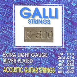   R-500 Galli  string set acoustic, silverplated wound, 010-014-023w-030w-039w-047w