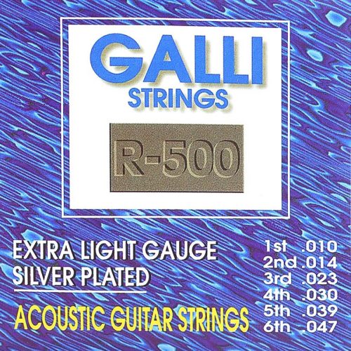 R-500 Galli  string set acoustic, silverplated wound, 010-014-023w-030w-039w-047w