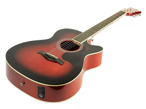 RA-12-CERS Richwood Artist Series acoustic guitar, auditorium model, active EQ, die cast machine heads, red sunburst