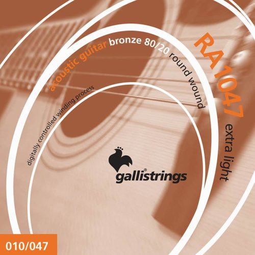 RA1047 Galli  string set acoustic 80/20 bronze wound, extra light, 010-014-023-030-039-047