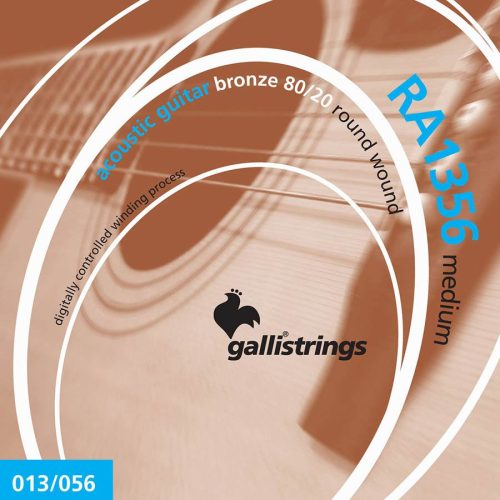 RA1356 Galli  string set acoustic 80/20 bronze wound, medium, 013-017-026-035-045-056