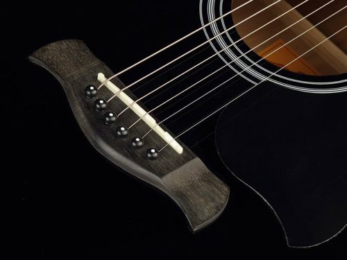 Richwood RD-12-BK Artist Series chitară acustică dreadnought – top din agathis negru lucios, spate & laterale din tei laminat, cheițe turnate cromate, baraj tip X sculptat