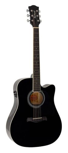 RD-12-CEBK Richwood Artist Series acoustic guitar, dreadnought model, active EQ, die cast machine heads, black