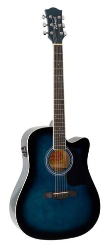 RD-12-CEBS Richwood Artist Series acoustic guitar, dreadnought model, active EQ, die cast machine heads, blue sunburst