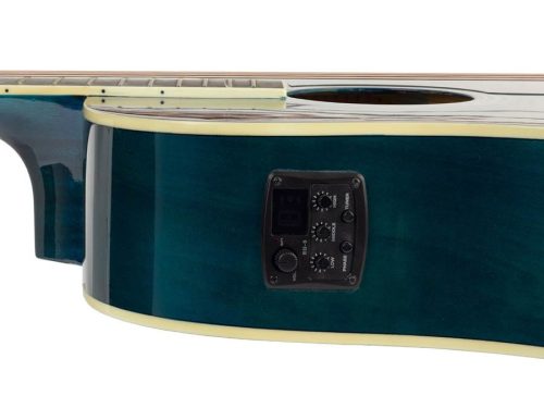 Richwood RD-12-CEBS Artist Series – акустично-електрическа дредноут китара с изрез, син слънчев взрив, активен EQ5 и хромирани ключове