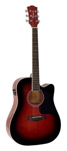 RD-12-CERS Richwood Artist Series acoustic guitar, dreadnought model, active EQ, die cast machine heads, red sunburst