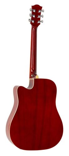 Richwood RD-12-CERS Artist Series Dreadnought Cutaway Westerngitarre – red sunburst Hochglanz, aktiver EQ5, verchromte Die-Cast-Mechaniken