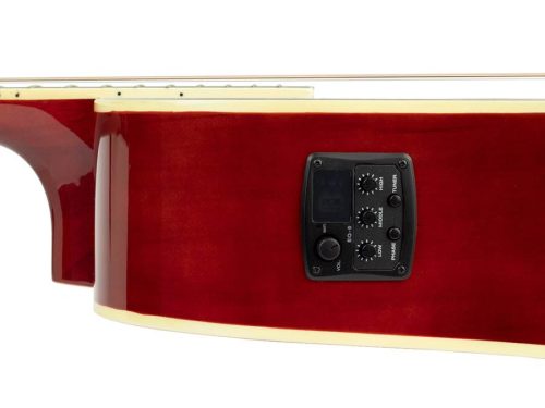 Richwood RD-12-CERS Artist Series Dreadnought Cutaway Westerngitarre – red sunburst Hochglanz, aktiver EQ5, verchromte Die-Cast-Mechaniken