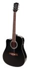 RD-12LCEBK Richwood Artist Series lefthanded acoustic guitar, dreadnought model, active EQ, die cast machine heads, black