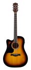 RD-12LCESB Richwood Artist Series lefthanded acoustic guitar, dreadnought model, active EQ, die cast machine heads, sunburst