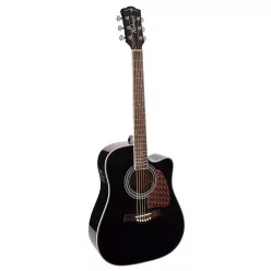   RD-17-CEBK Richwood Artist Series acoustic guitar, dreadnought model, cutaway, solid top, Fishman EQ and tuner, black