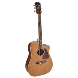   RD-17C-CE Richwood Artist Series acoustic guitar, dreadnought model, cutaway, solid cedar top, natural, Fishman EQ and tuner
