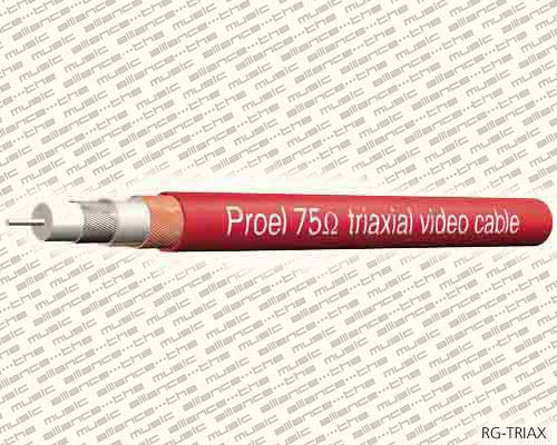 RG-TRIAX Proel  triaxiale video cable, red,price / meter vcr-triax 75 ohm, 2 x cu balancedermd