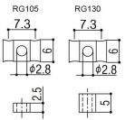 RG105&RG130 Gotoh Master Relic Collection string retainer, Stallion, nickel spacer and screw, set of 2, aged nickel