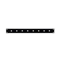   RK-1-L01 Boston  19 inch rack panel, 1 HE, metal, black, rack plate, bended edge, 1/4 jack holes, 8x 11,5mm