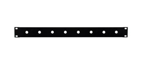 RK-1-L01 Boston  19 inch rack panel, 1 HE, metal, black, rack plate, bended edge, 1/4 jack holes, 8x 11,5mm