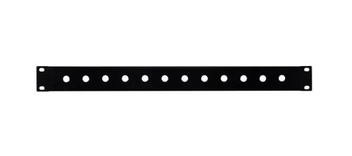 RK-1-L02 Boston  19 inch rack panel, 1 HE, metal, black, rack plate, bended edge, 1/4 jack holes, 12x 11,5mm