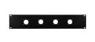 RK-2-L01 Boston  19 inch rack panel, 2 HE, metal, black, rack plate, bended edge, 4x 32mm speaker twist holes