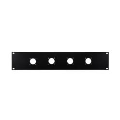   RK-2-L01 Boston  19 inch rack panel, 2 HE, metal, black, rack plate, bended edge, 4x 32mm speaker twist holes