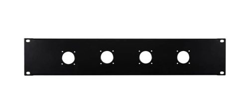 RK-2-L01 Boston  19 inch rack panel, 2 HE, metal, black, rack plate, bended edge, 4x 32mm speaker twist holes