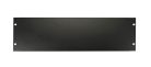 RK-3-L Boston  19 inch rack panel, metal, black, rack plate, bended edge, 3 HE