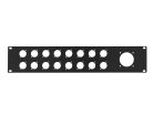 RK-5416-N Proel  19 inch rack panel, 2 HE, metal, black, 1 cmil-54 hole and 16 xlr