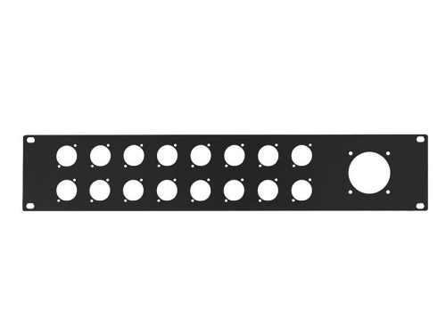 RK-5416-N Proel  19 inch rack panel, 2 HE, metal, black, 1 cmil-54 hole and 16 xlr