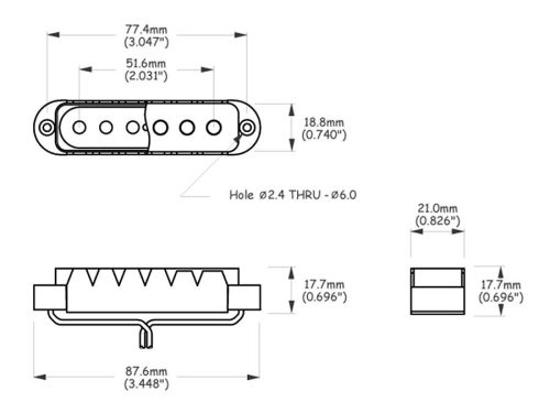 RP-JGNADWH Roswell  vintage single coil JG pickup, Alnico 5 rods, neck, aged white