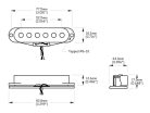 RP-QSTABWHT Roswell  quarter pound single coil ST pickup, large Alnico 5 rods, bridge, white