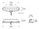 RP-STACWHT Roswell  SC modern single coil ST pickup, Alnico 5 rods, middle RWRP, white