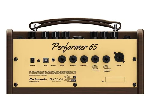 RPF-65 Richwood  acoustic guitar amplifier, 2 channels, chorus/reverb, looper, drums, with dual footswitch
