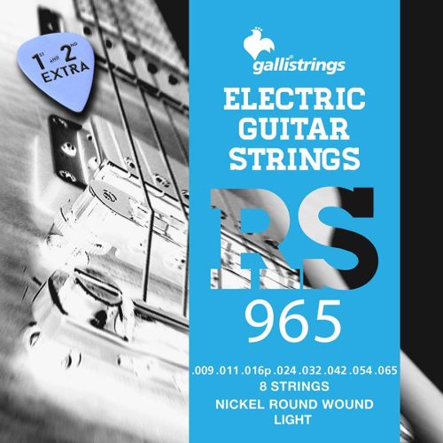 RS-0965 Galli  8-string set electric, nickel roundwound, light, 009-011-016-024-032-042-054-065