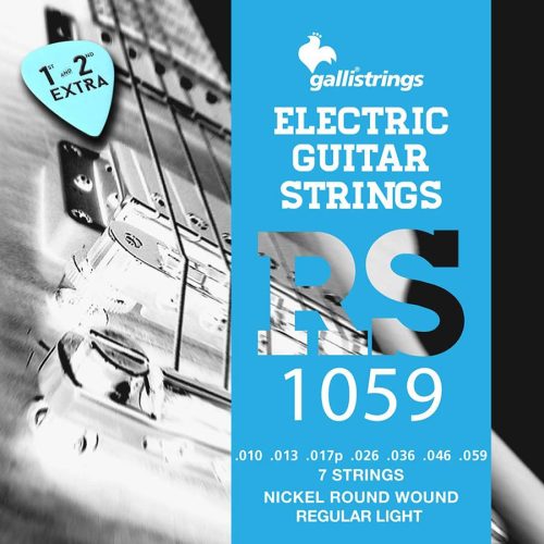 RS-1059 Galli  7-string set electric, nickel roundwound, regular light, 010-013-017-026-036-046-059