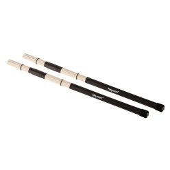   RS-12-BSC Hayman  drum rods, black handle, 12 rods, solid core, length 400 mm., head diameter 15 mm., bamboo
