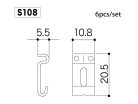 S-108 Gotoh Bulk/OEM bridge saddles, steel, Stallion, p=10.8, springs and screws included, set of 6, nickel