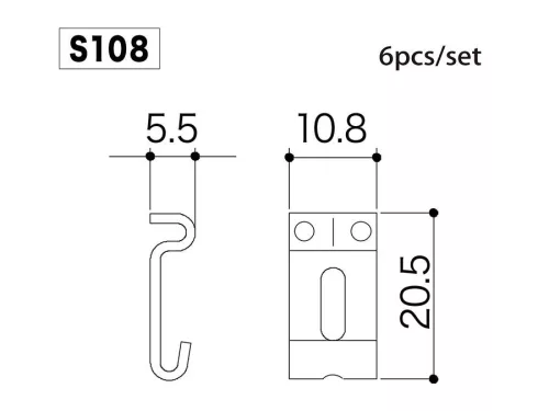 S-108 Gotoh Bulk/OEM bridge saddles, steel, Stallion, p=10.8, springs and screws included, set of 6, nickel