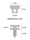 S-160-N Boston  bridge saddles, metal, nickel, LP-model, with spring and screw, 6-pack