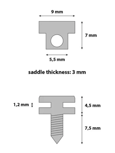 S-160-N Boston  bridge saddles, metal, nickel, LP-model, with spring and screw, 6-pack