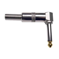   S-240 Boston  jack plug, 6,3mm, nickel, angled, with spring 7mm, 2-pole