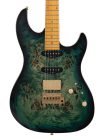 S10 HSS/TGR Sire Guitars S Series Larry Carlton swamp ash electric guitar S-style, transparent green, hardcase included